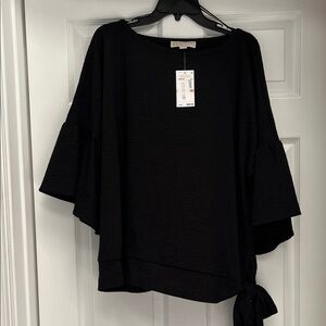 Michael Kors Black Blouse with Tie Accent